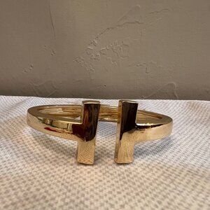 Women's Gold-Tone Open Cuff Bracelet - Modern Minimalist Design